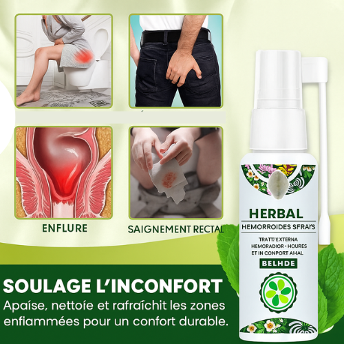 Spray Anti-Hémorroïde HERBAL: Soulage instantanément la douleur, les démangeaisons les brûlures Et Elimine l'inflammation
