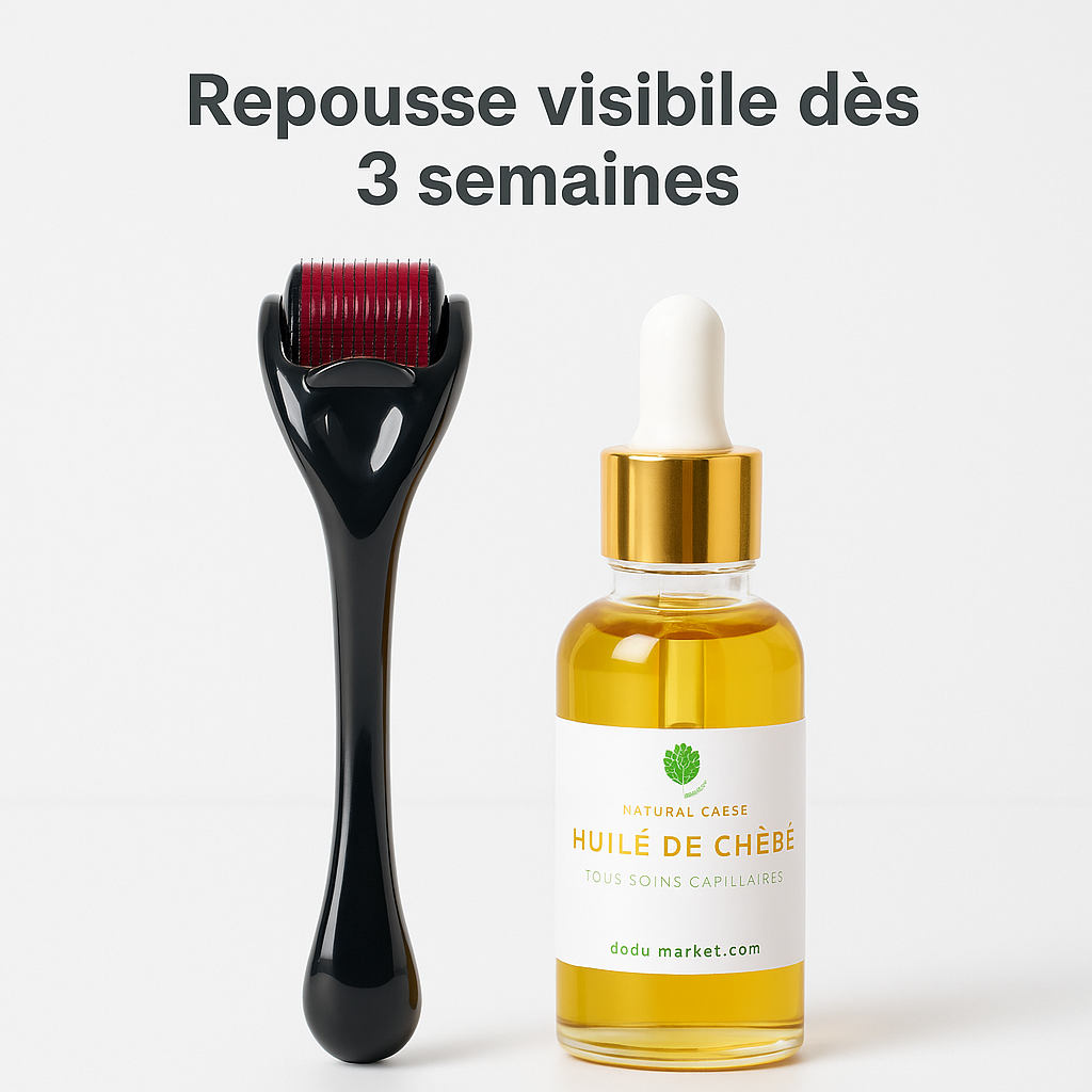 Le Pack Dermaroller PRO + Huile de Chébé: Stopper la chute de vos cheveux au niveau des Tempes