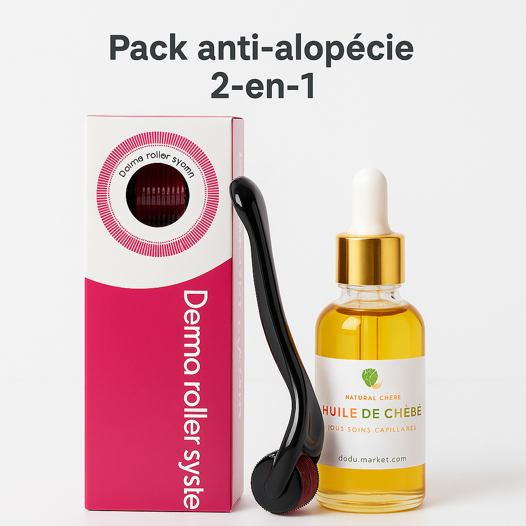 Le Pack Dermaroller PRO + Huile de Chébé: Stopper la chute de vos cheveux au niveau des Tempes
